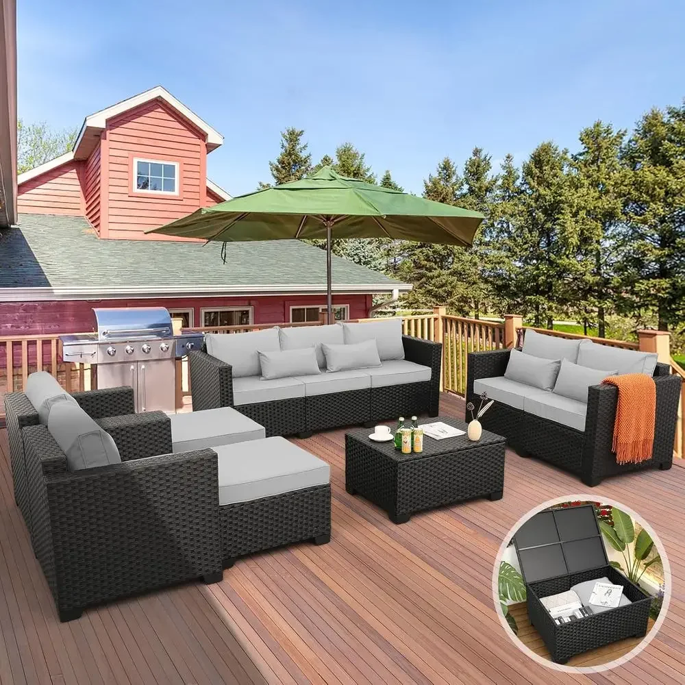 Outdoor Furniture With Storage For Cushions - Set di Mobili da Esterno a
