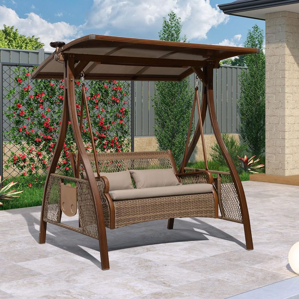Outdoor Furniture Without Cushions - Dondolo da Giardino per 2 Persone
