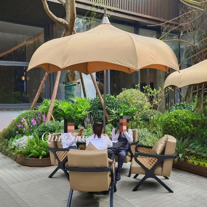 Outdoor Furniture For Cafe - Ombrellone a braccio curvo impermeabile anti-UV