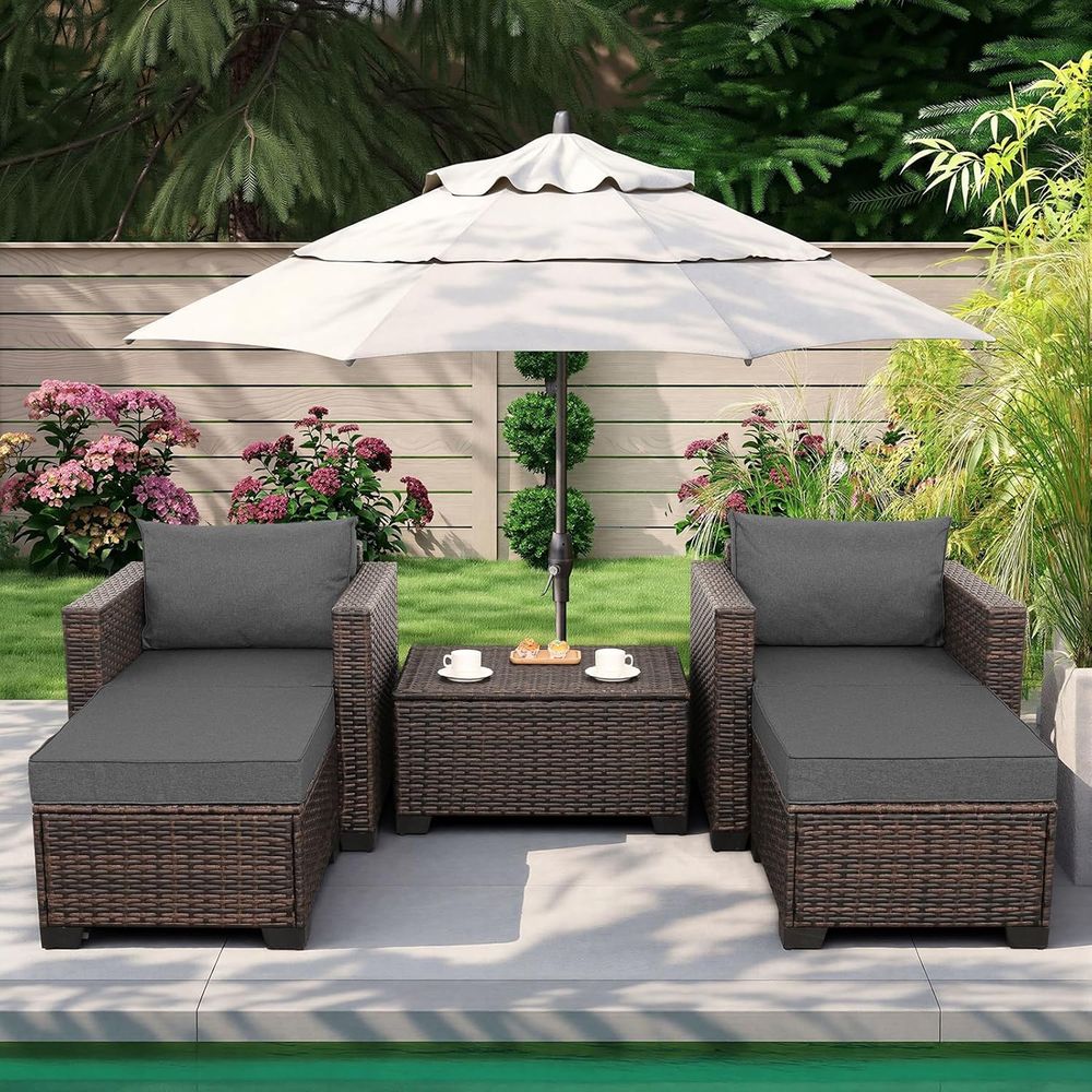 Outdoor Furniture With Storage For Cushions - Set di mobili da esterno in
