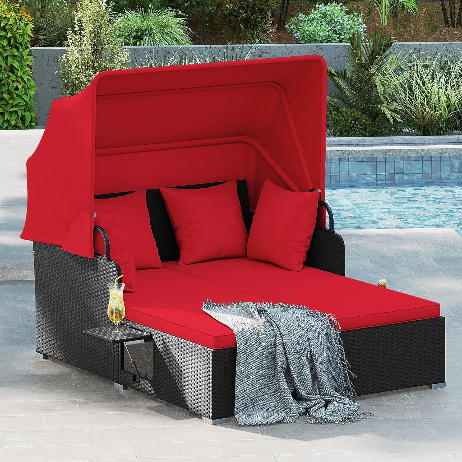 Outdoor Daybed Furniture - Lettino da Esterno in Rattan per