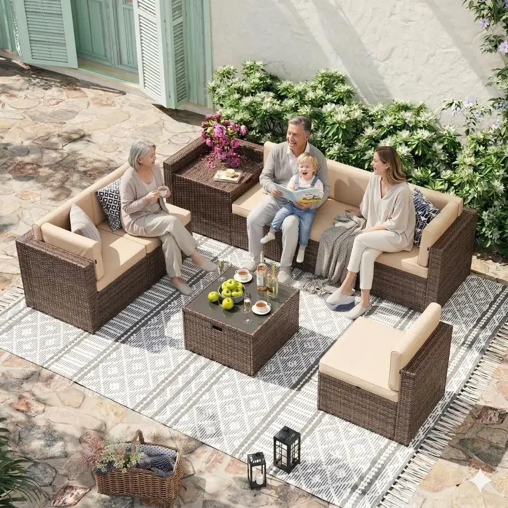 Outdoor Furniture With Storage For Cushions - Set di Mobili da Esterno in