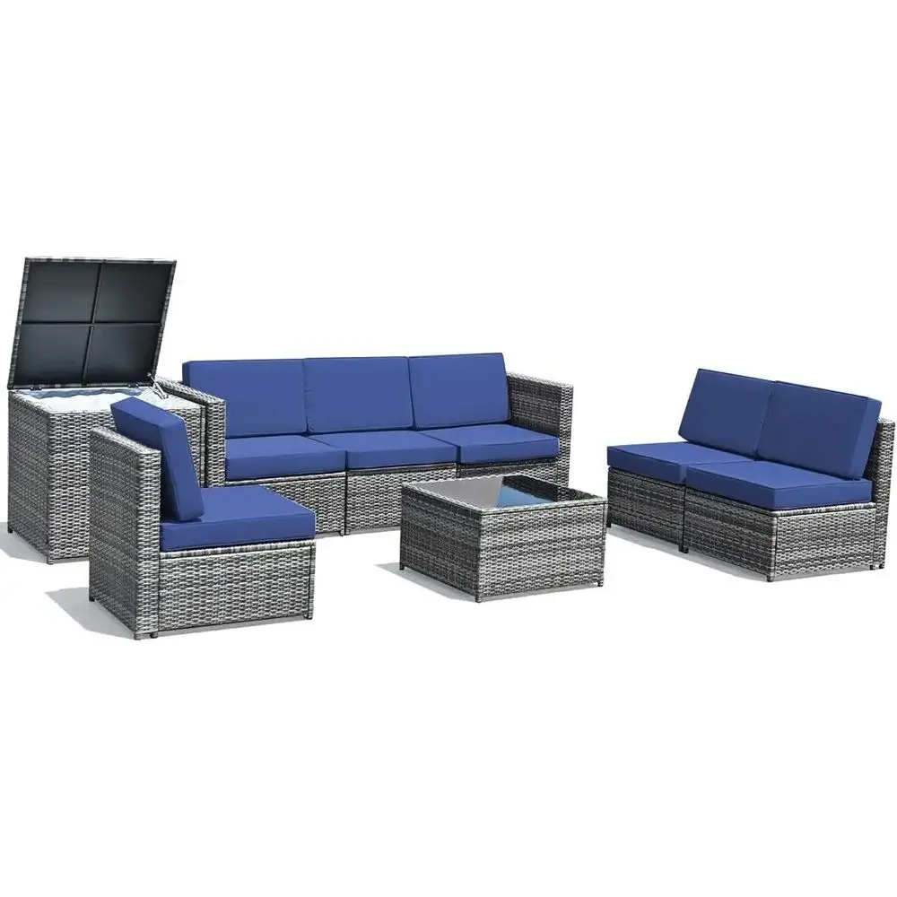 Outdoor Furniture With Storage For Cushions - Set di Mobili da Giardino in