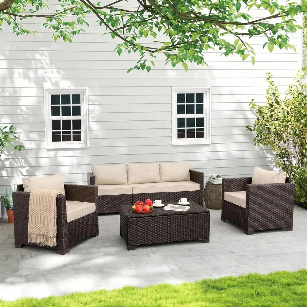 Set di Mobili da Esterno a 4 P - Outdoor Furniture With Storage For Cushions recensione e prezzo