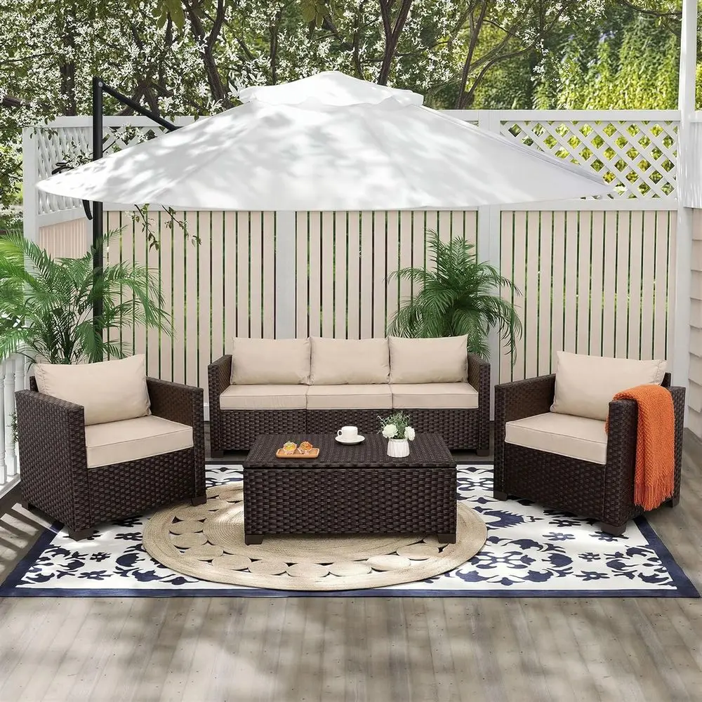 Set di Mobili da Esterno a 4 P - Outdoor Furniture With Storage For Cushions recensione e prezzo
