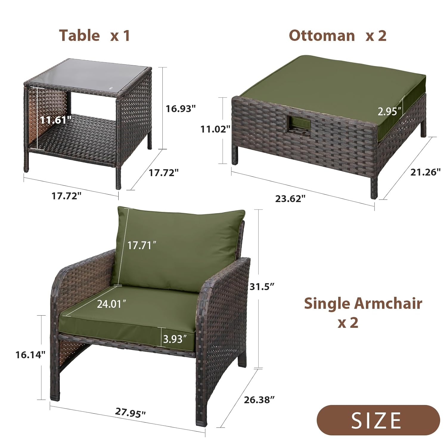 Set da Patio in Rattan PE a 5  - Outdoor Furniture Lounge Set recensione e prezzo