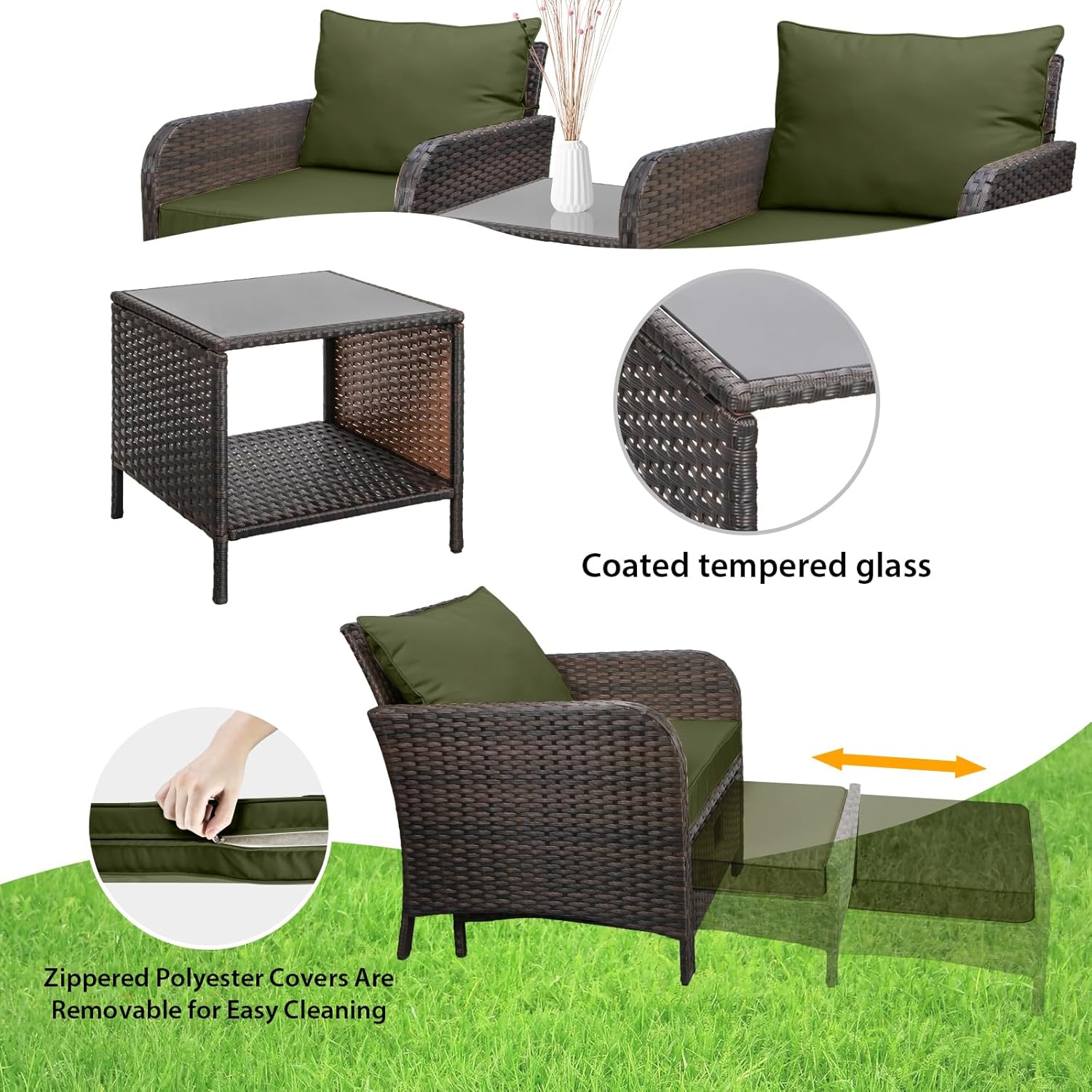 Set da Patio in Rattan PE a 5  - Outdoor Furniture Lounge Set recensione e prezzo