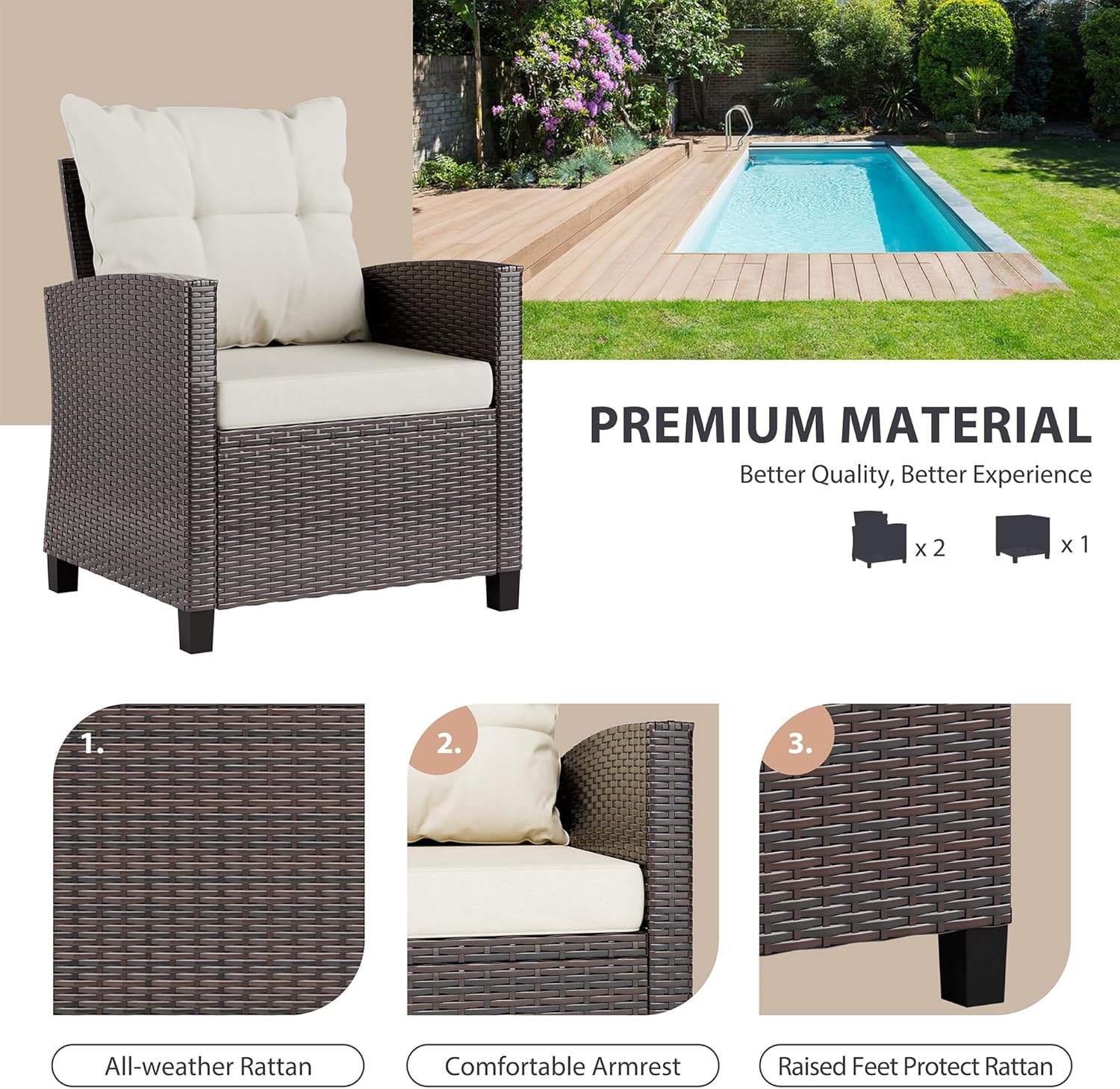 Set da bistrot da veranda in v - Outdoor Furniture Cushions recensione e prezzo