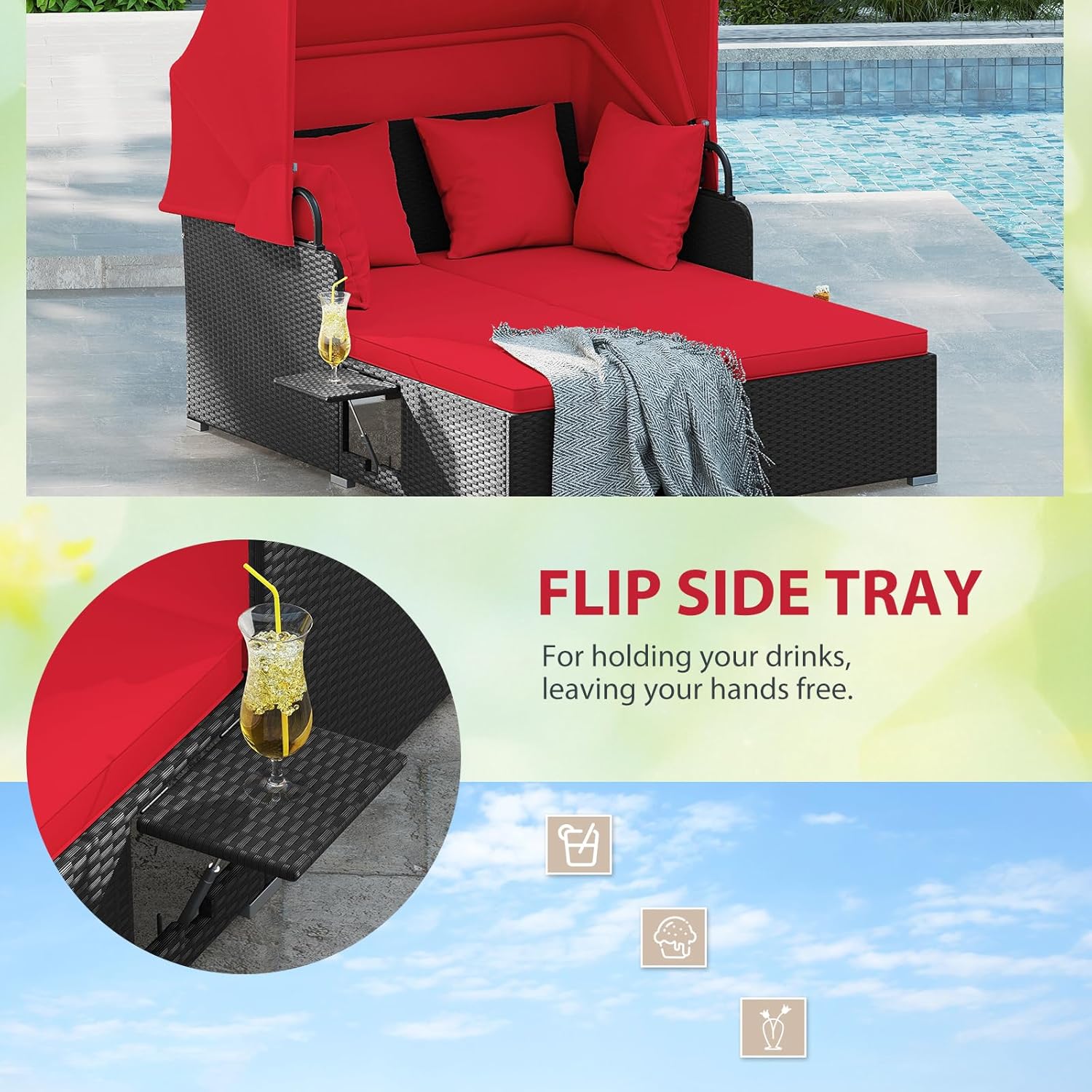 Lettino da Esterno in Rattan p - Outdoor Daybed Furniture recensione e prezzo