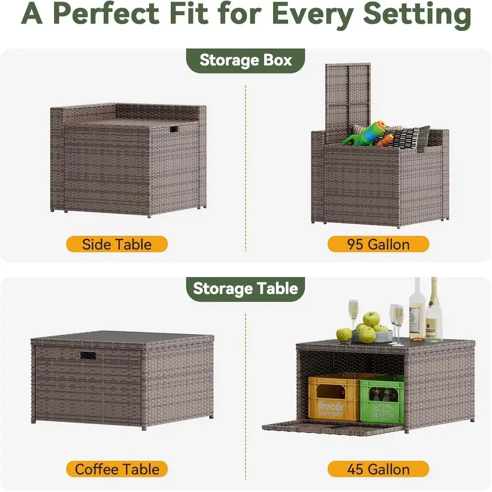 Set di Mobili da Esterno in Vi - Outdoor Furniture With Storage For Cushions recensione e prezzo